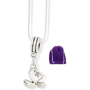 Swans Two (Big and Small) Charm Snake Chain Necklace